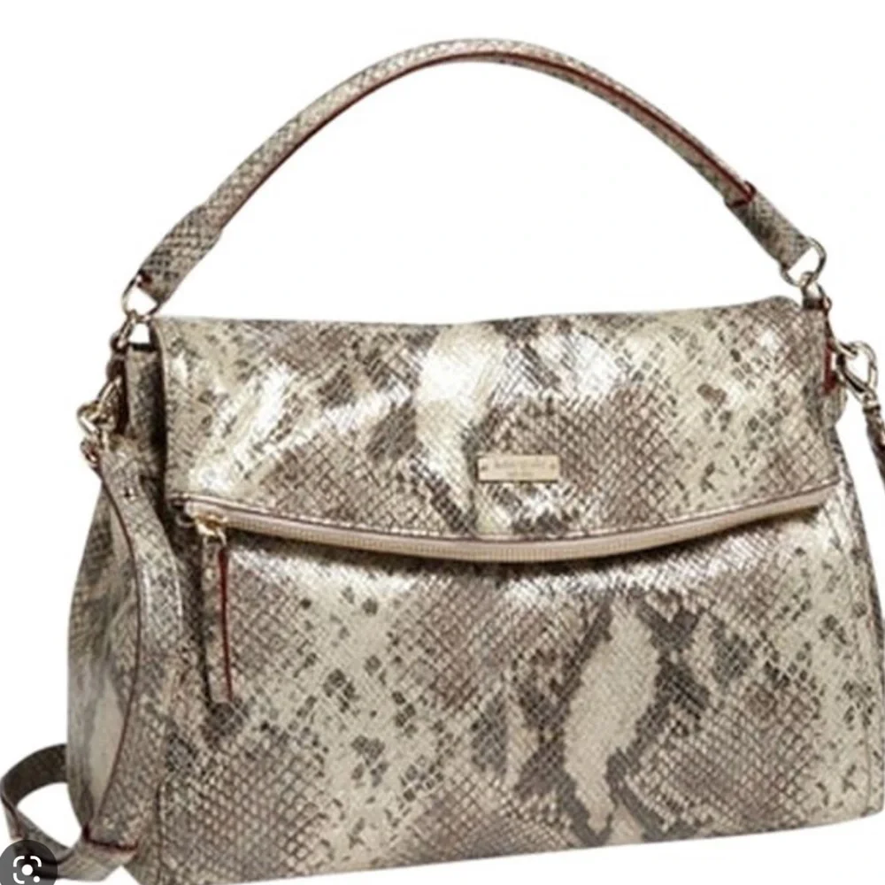 Kate Spade Metallic Snakeskin Leather satchel crossbody CobbleHill Littl…